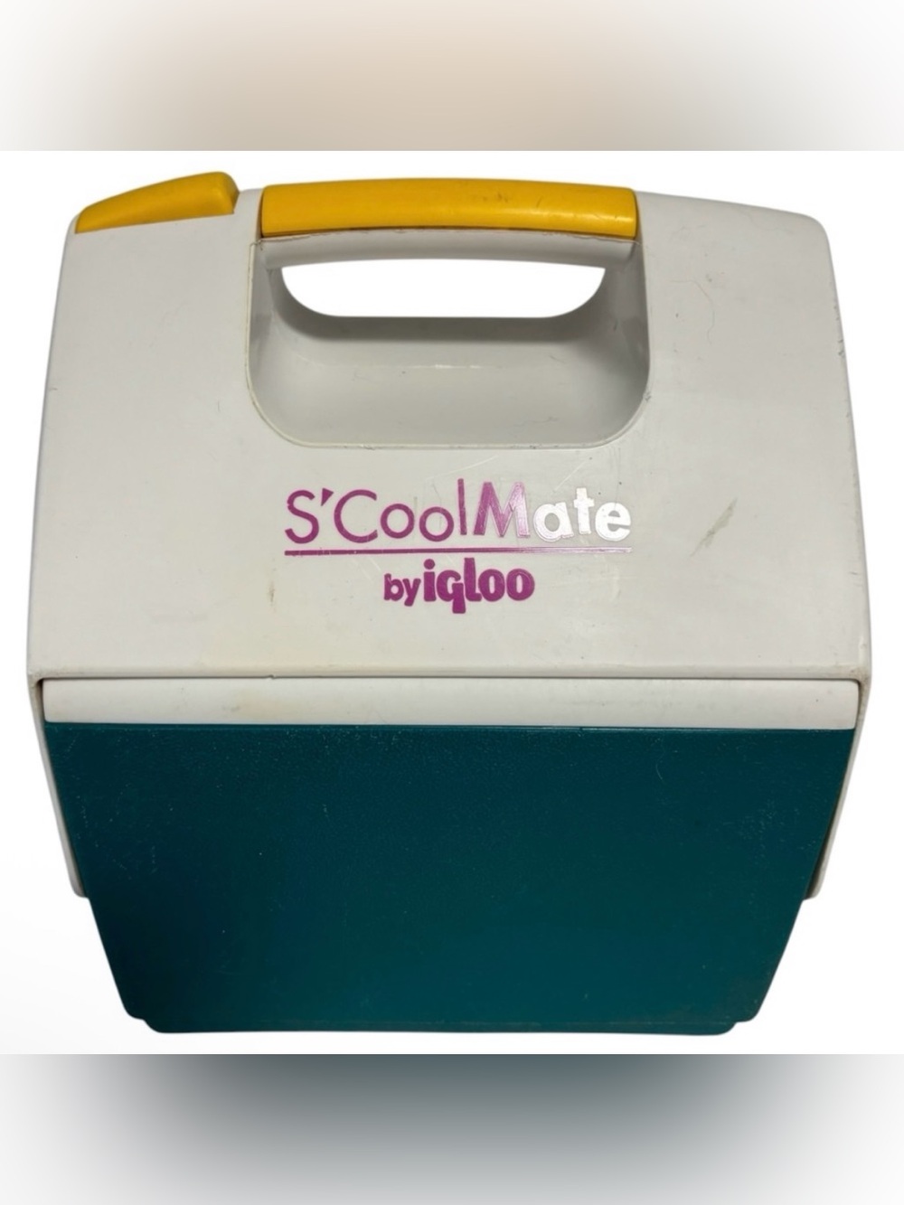VTG Igloo S’Cool mate mini lunch box Cooler Turquoise White Yellow 1995 EUC